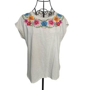 THML Embroidered Flower T-Shirt Size S